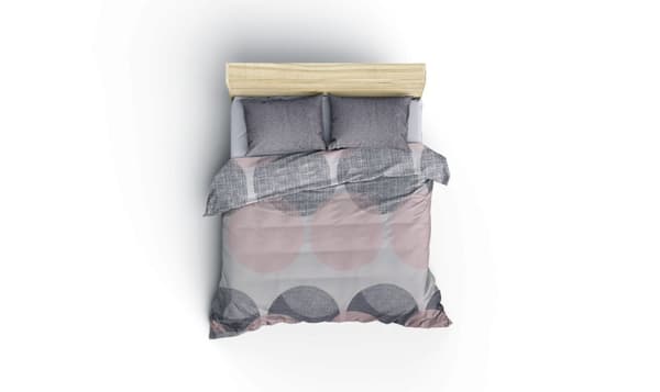 Ranforce Double Quilt Cover Set Leron - Grå
