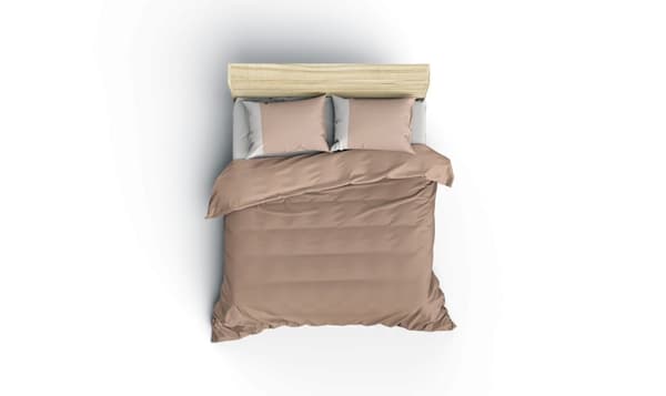 Ranforce Double Quilt Cover Set Plain - Mink, Cream