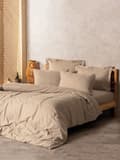 Miniatyrbilde 1 av 3: Ranforce Double Quilt Cover Set Plaid - Mink