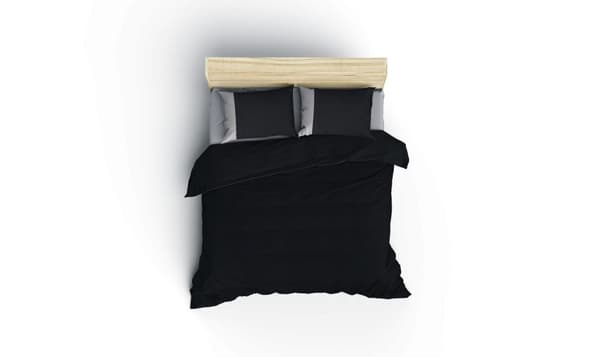 Ranforce Double Quilt Cover Set Ensartet - Svart, Grå