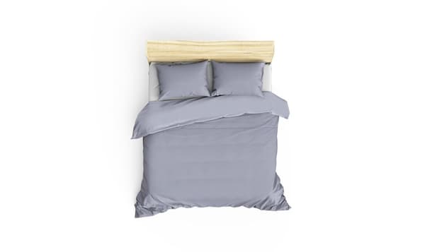 Satin Dubbla Quilt Cover Set Elegant - Grå