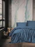 Miniatyrbild 1 av 2: Satin Dubbla Quilt Cover Set Elegant - Blå