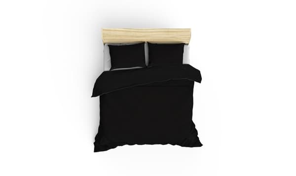 Satin Dobbel Dynetrekk Set Elegant - Svart