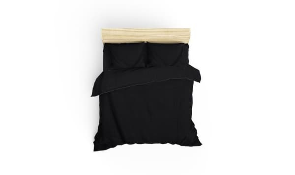 Satiini kaksinkertainen peittosarja Stripe - antrasiitti