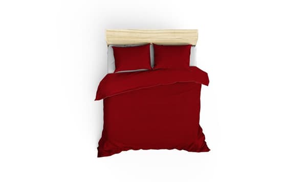 Satiini kaksinkertainen peittosarja Stripe - Claret Red v2