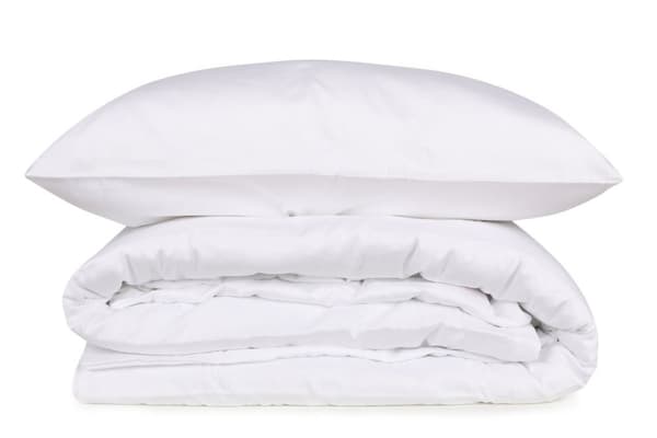 Satin Dubbla Quilt Cover Set Elegant - Vit