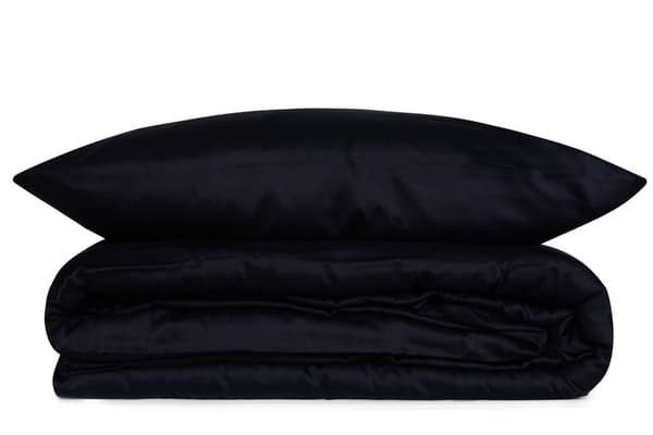 Satin Dubbla Quilt Cover Set Elegant - Mörkblå