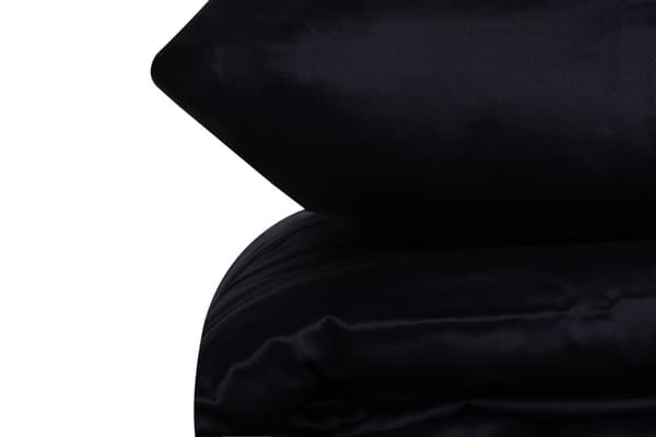 Satin Dubbla Quilt Cover Set Elegant - Mörkblå