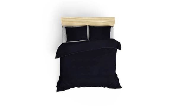 Satin Dubbla Quilt Cover Set Elegant - Mörkblå