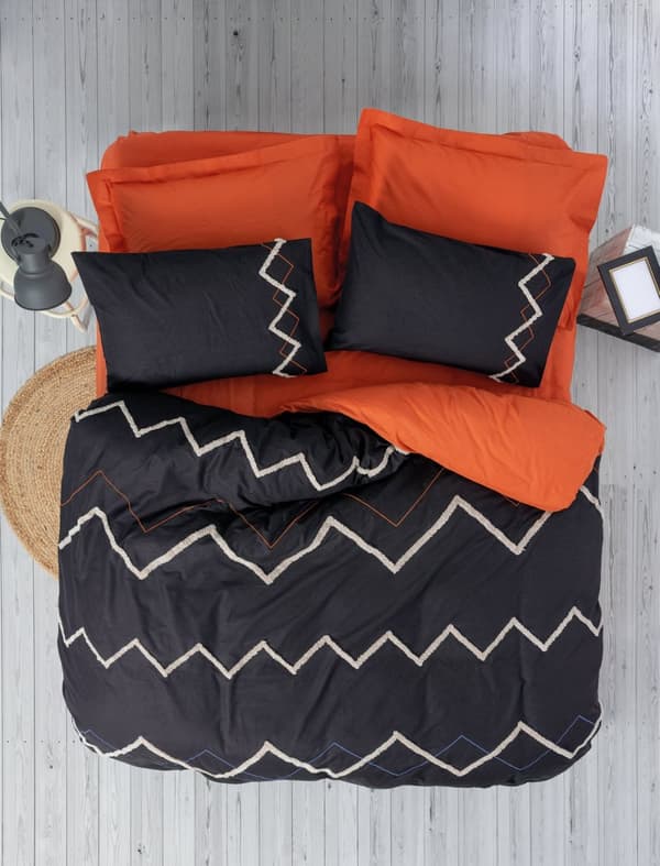 Ranforce Double Quilt Cover Set Mirely - Fliser Rød