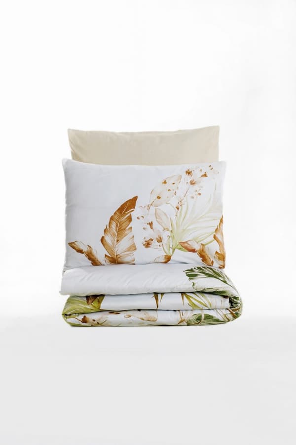Satin Dobbelt Dynebetræk Sæt Luster - Beige