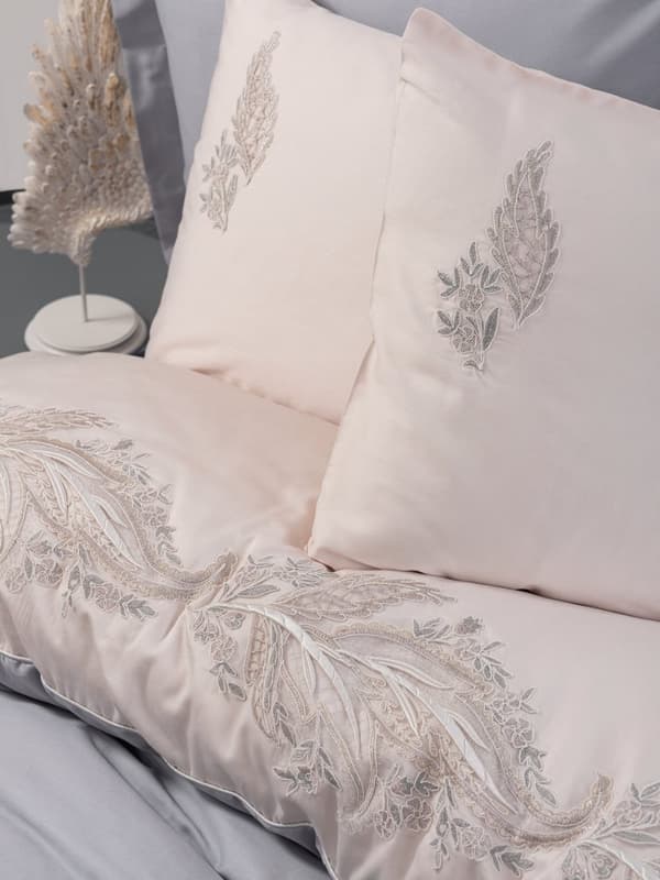 Satin Dubbla Quilt Cover Set Sheen - Grå