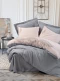 Miniatyrbild 1 av 2: Satin Dubbla Quilt Cover Set Sheen - Grå