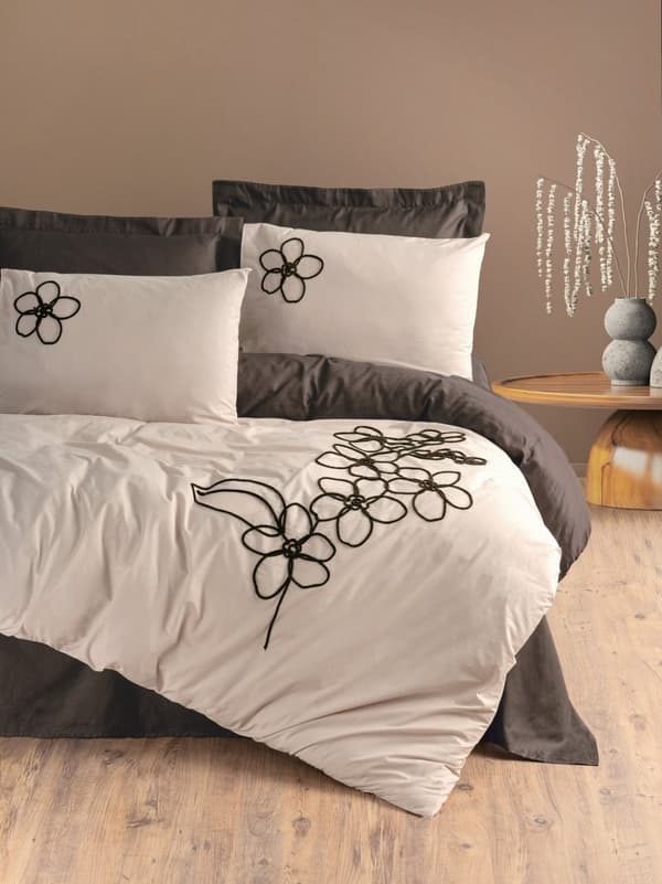 Ranforce Double Quilt Cover Set Panos - Brun