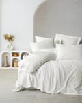 Miniatyrbild 1 av 2: Satin Dubbla Quilt Cover Set Gembira - Vit