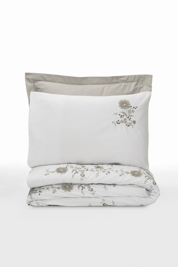 Satin Dubbla Quilt Cover Set Urian - Beige