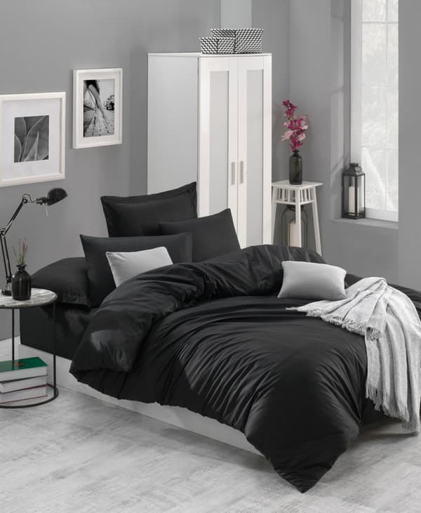 Ranforce Double Quilt Cover Set Fresh Color - Svart