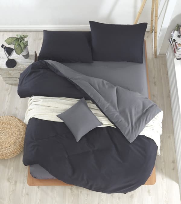 Dobbelt quilttrekk sett Mix - Black, Fume