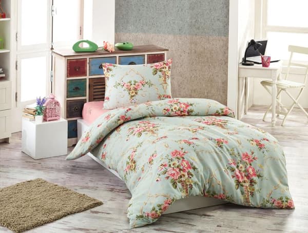 Single Quilt Cover Set Alanur - Mint