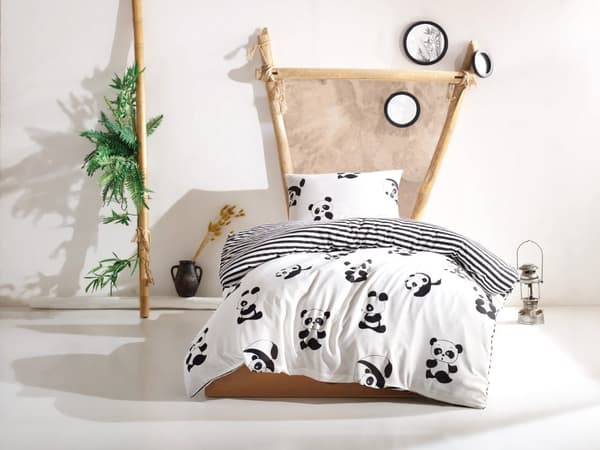 Enkel påslakanset Panda