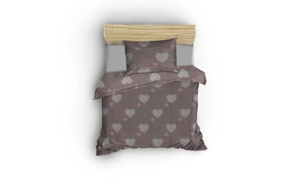 Yhden peitonpäällinen setti Herz - Dusty Rose