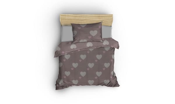 Dobbelt dynetrekksett Herz - Dusty Rose