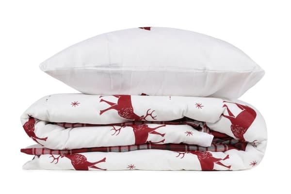 Dubbel täcke Set Geyik - Claret Red