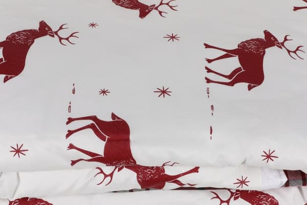Dubbel täcke Set Geyik - Claret Red