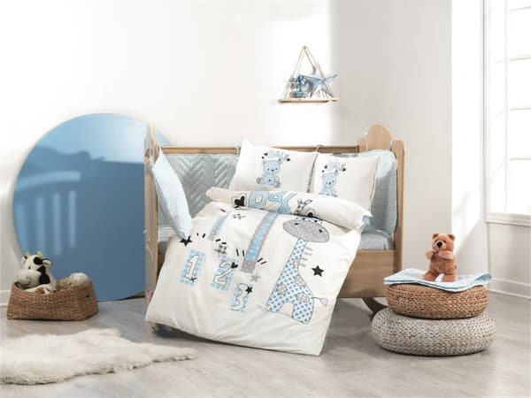Poplin Baby Dynetrekk Sett Buddy - Blå