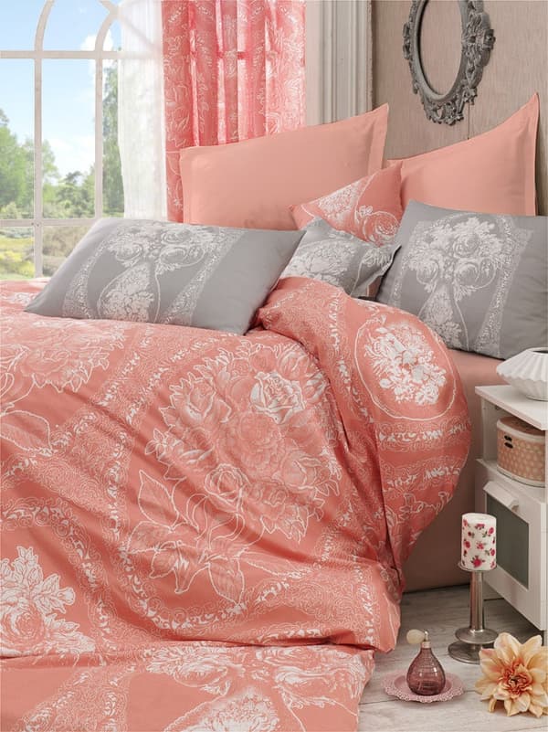 Ranforce Double Quilt Cover Set Madam Lili - Orange