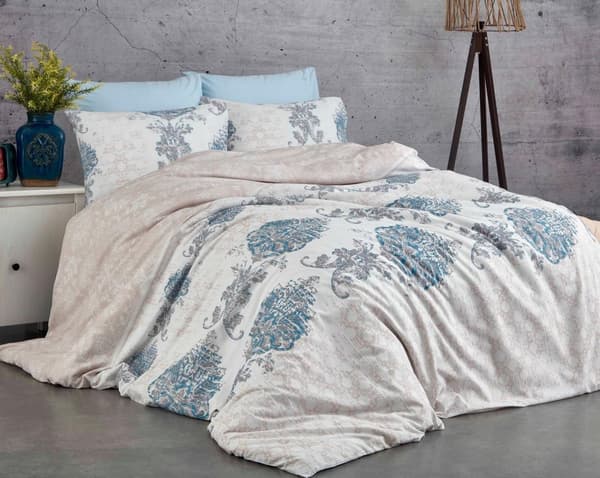 Ranforce Double Quilt Cover Set Daisy - Blå