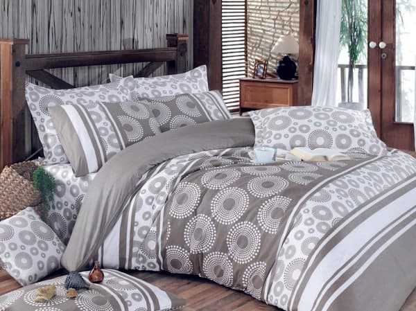 Ranforce Double Quilt Cover Set Sema - Brun