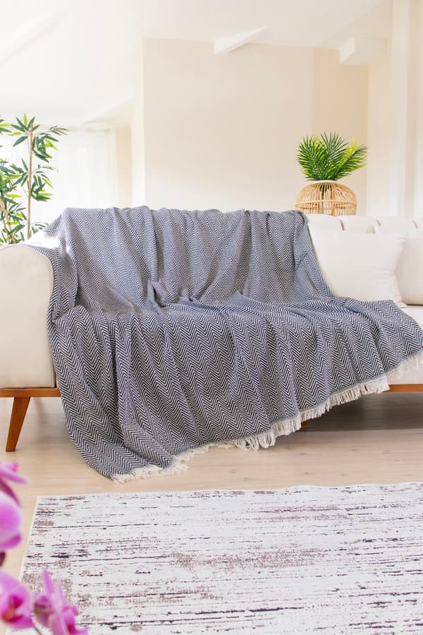 Sofabetræk Woven Cozy - Sort