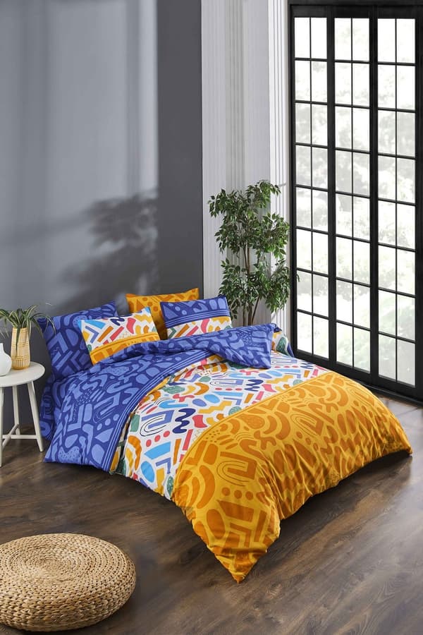 Enkelt Quilt Cover Sæt Doodle - Flerfarvet