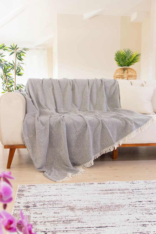 Sofatrekk Woven Cozy - Mørkegrå