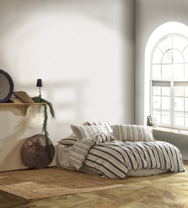 Dubbeltäckeset Jardin - Mörkblå, Beige