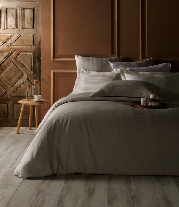 Satin Double Quilt Cover Set Classic Line - Rock