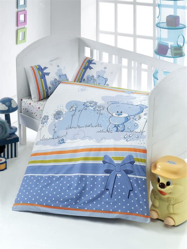 Ranforce Baby Quilt Cover Set Bear