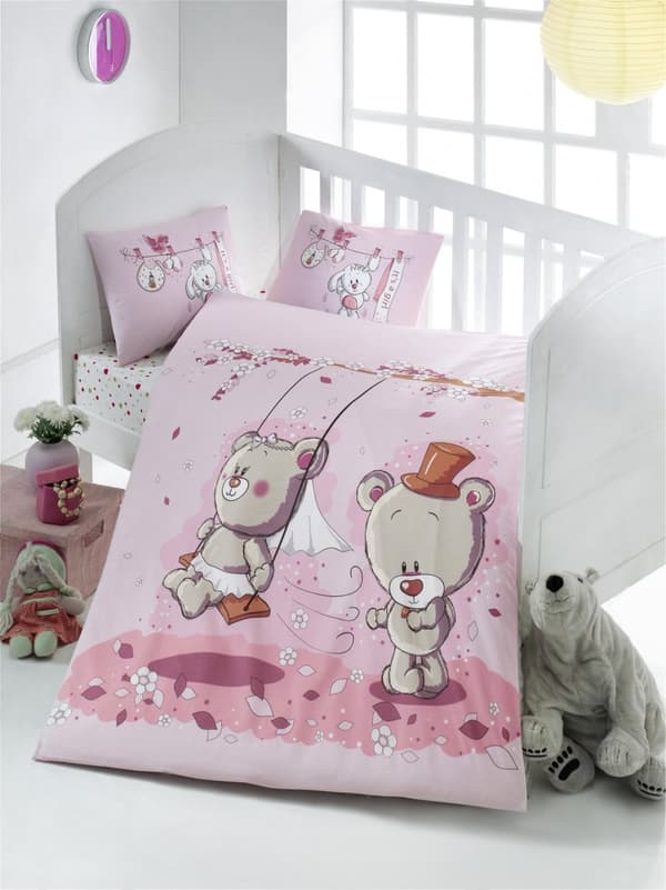 Ranforce Baby Quilt Cover Set Pink Dream