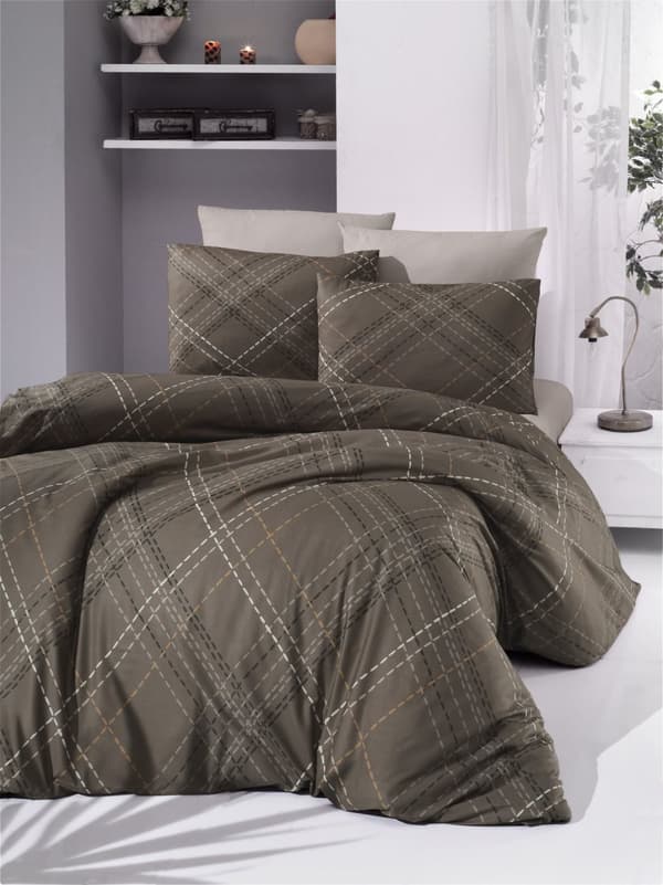 Ranforce Single Quilt Cover Set Briana - Brun