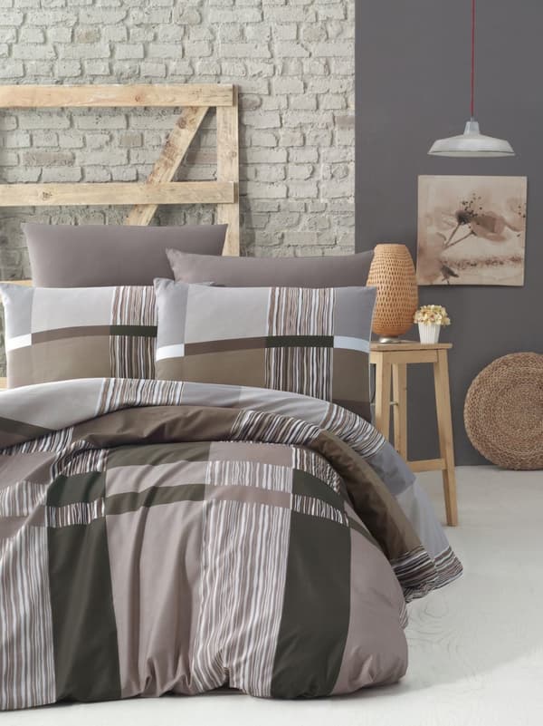 Ranforce Double Quilt Cover Set Estela - Brun
