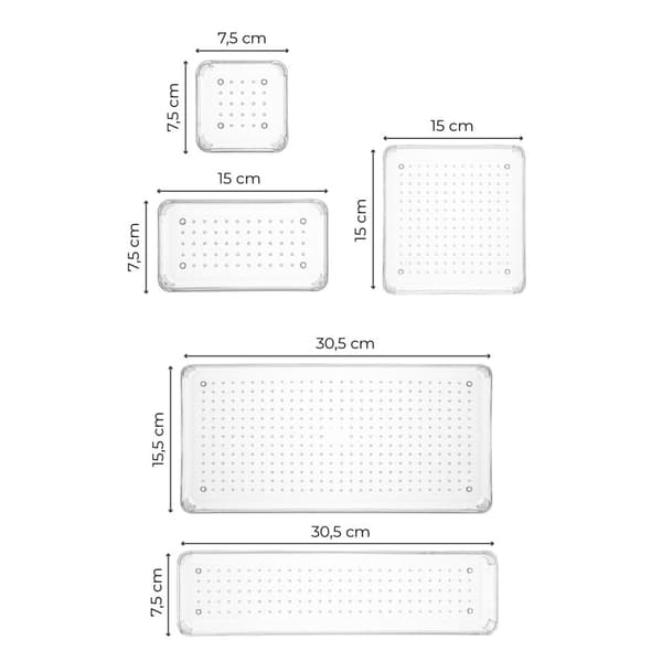 Skuffe Organizer SET4 - Gennemsigtig