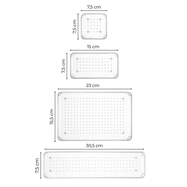 Skuffe Organizer SET7 - Gennemsigtig