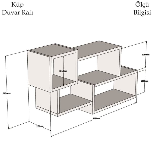Vegghylle Afro - Hvit, Valnøtt