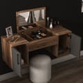 Miniatyrbild 3 av 6: Sminkbord Mercan - Ljus valnöt, antracit