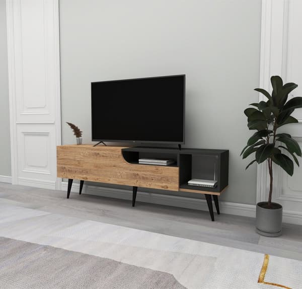 TV-stativ Alba - Atlantic Pine, Antrasitt