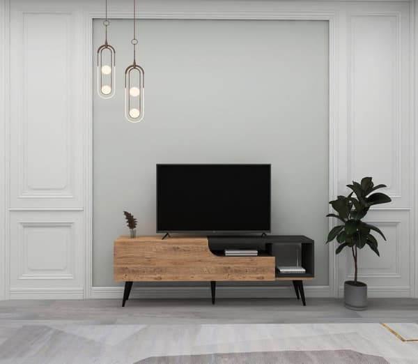 TV-stativ Alba - Atlantic Pine, Antrasitt