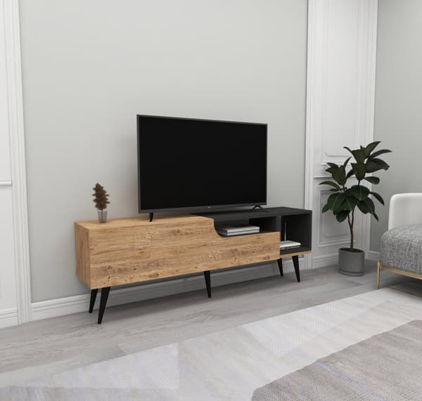 TV-stativ Alba - Atlantic Pine, Antrasitt