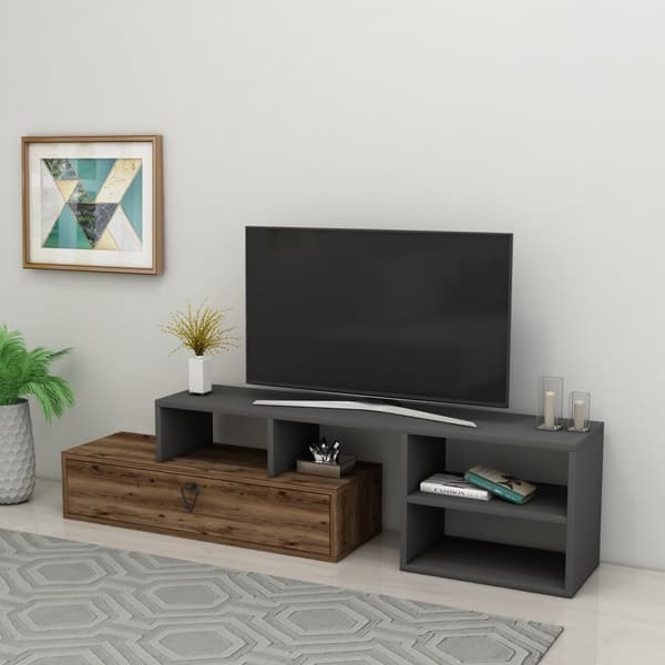 TV Stand Duru - Lys valnød, antracit