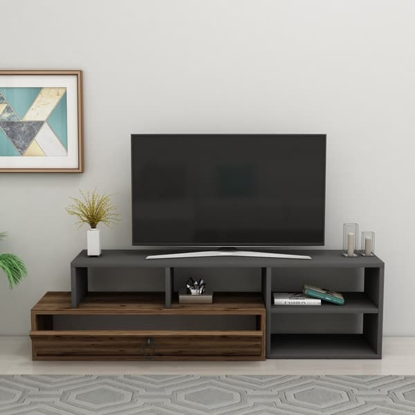 TV Stand Duru - Lys valnød, antracit